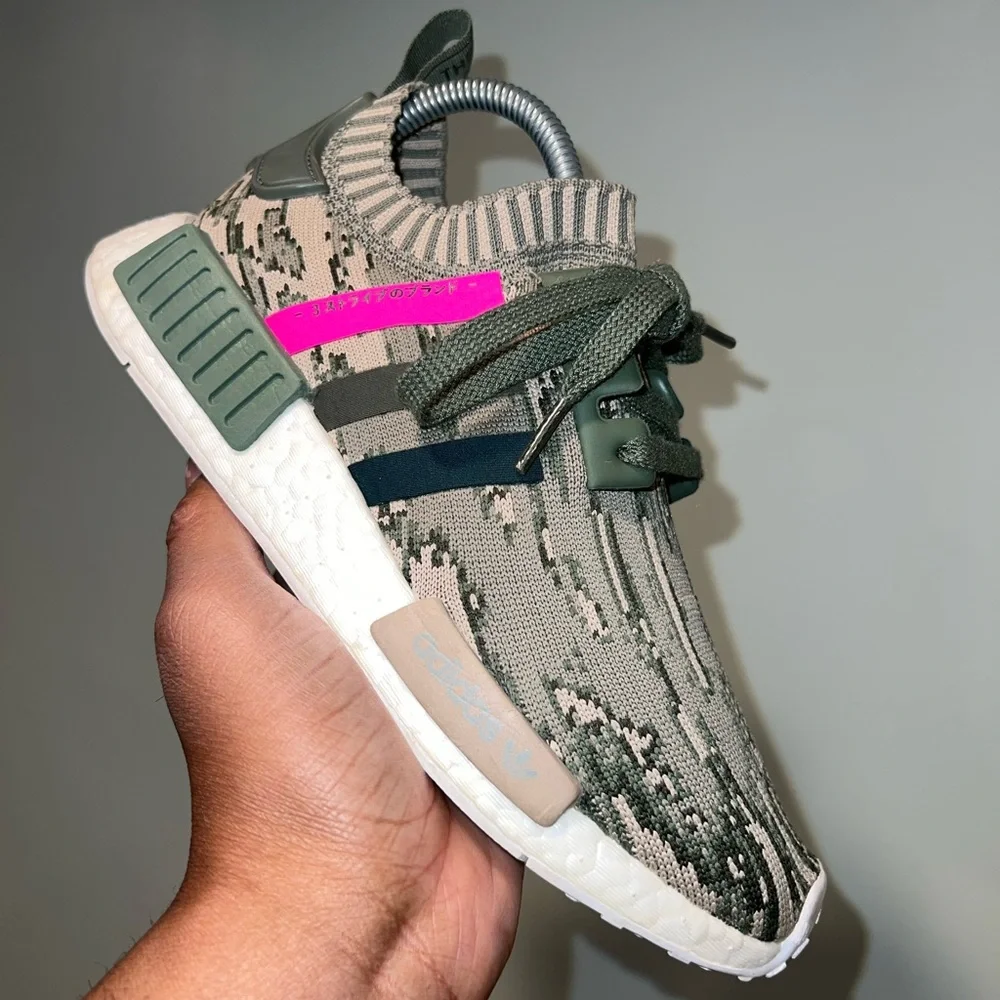 Adidas NMD R1 Primeknit “Green Glitch Camo” - Picture 1 of 11